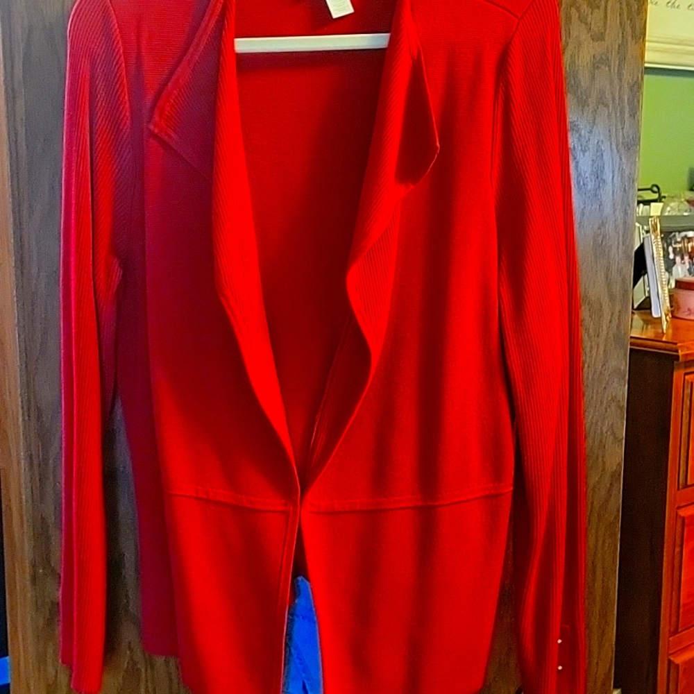 Chicos red sweater jacket